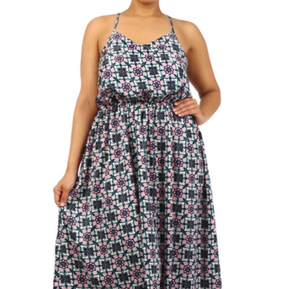 PLUS Boho Mosaic Maxi Dress - Picture 2 of 4